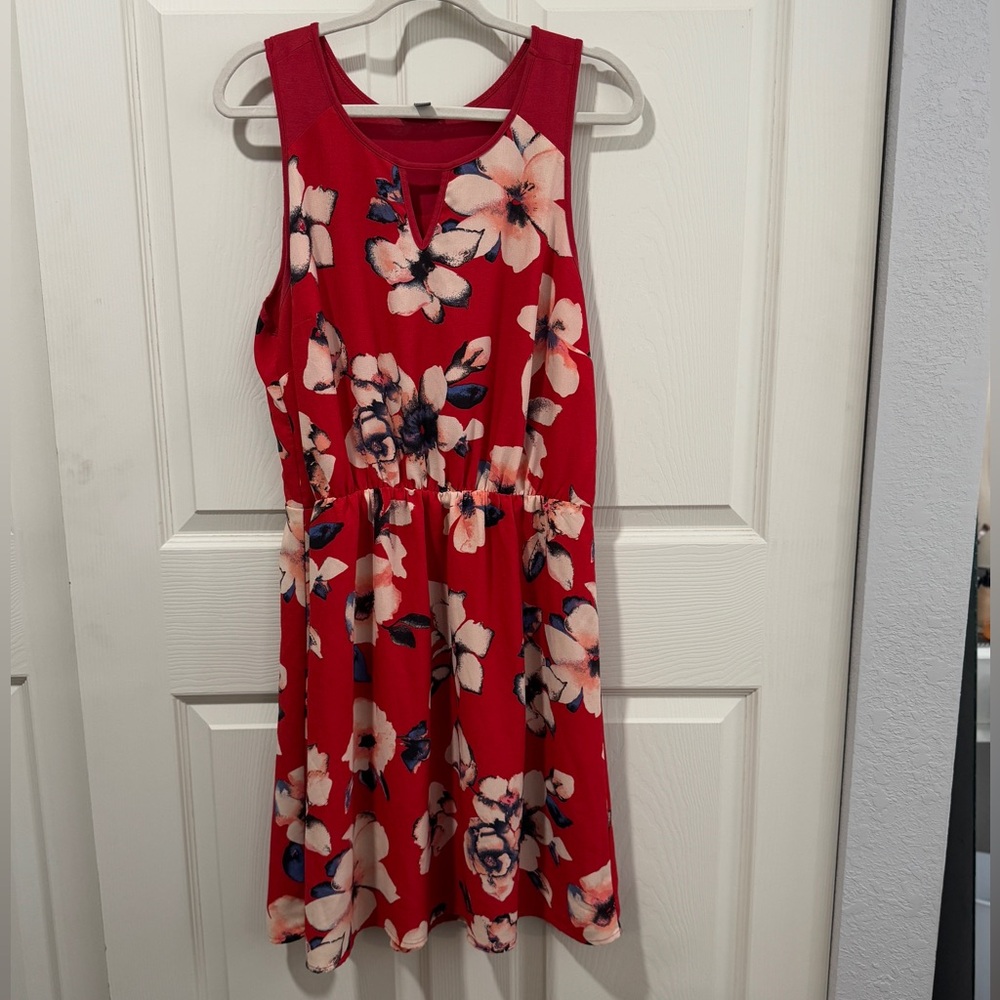 Market & Spruce red floral dress 1X